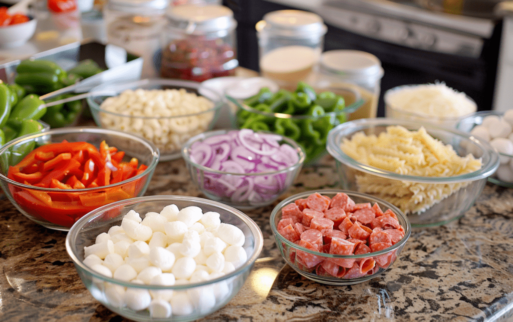 Cavatappi Italiano Salad Ingredients