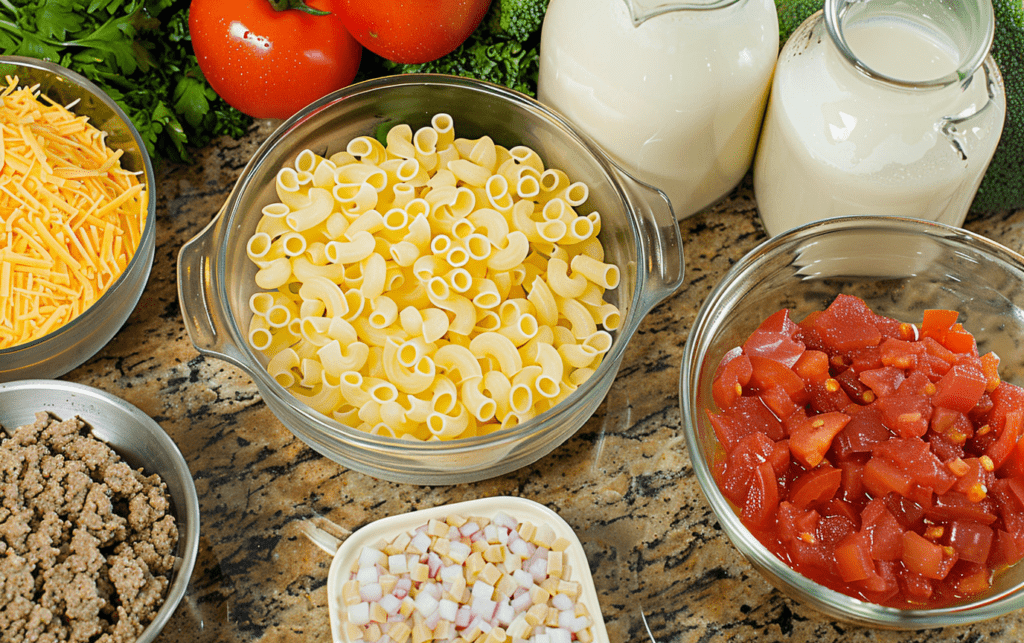 Cavatappi Cheeseburger Skillet Ingredients