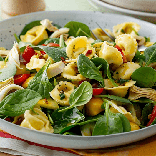 Spinach Artichoke Tortellini Salad