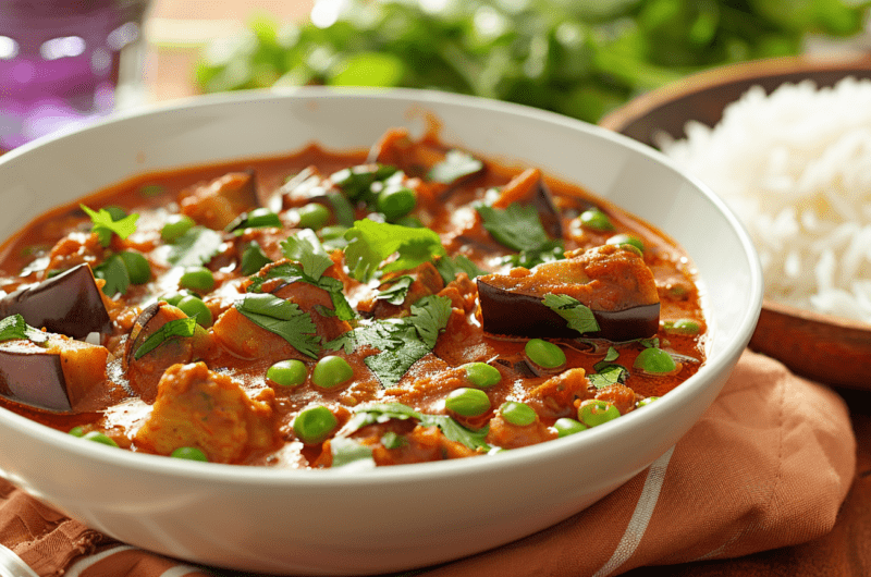 Spiced Eggplant Pea Curry 3 Spiced Eggplant Pea Curry