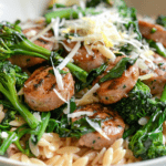 Creamy Chicken Sausage and Broccolini Orzotto