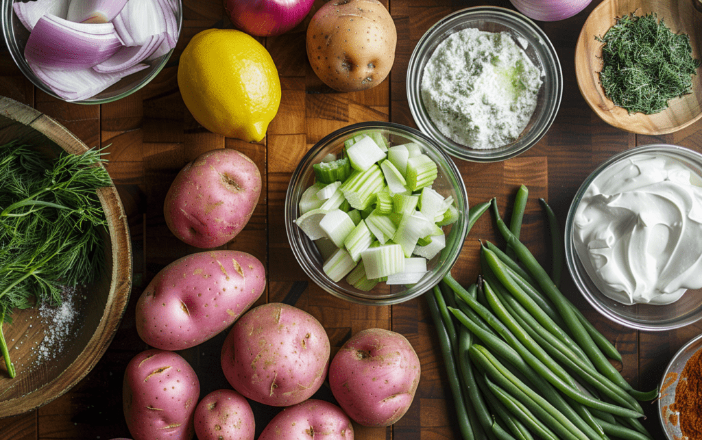Green Bean and Potato Salad Ingredients