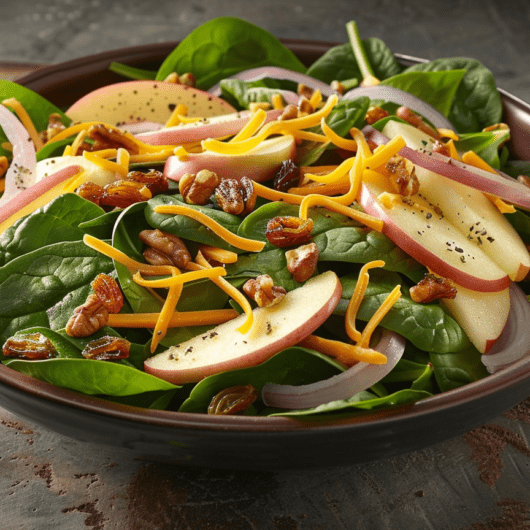 Apple Spinach Salad with Yogurt Dressing