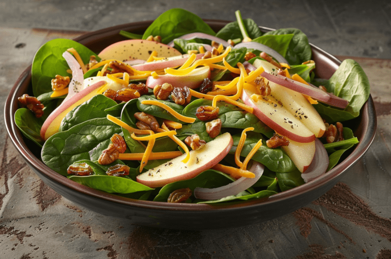 Apple Spinach Salad with Yogurt Dressing