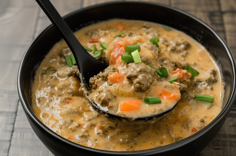 Ultimate Cheeseburger Delight Soup