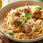 Turkey Meatball and Lemon Whole-Grain Linguine