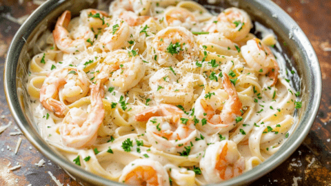 Juicy Shrimp Alfredo Pasta