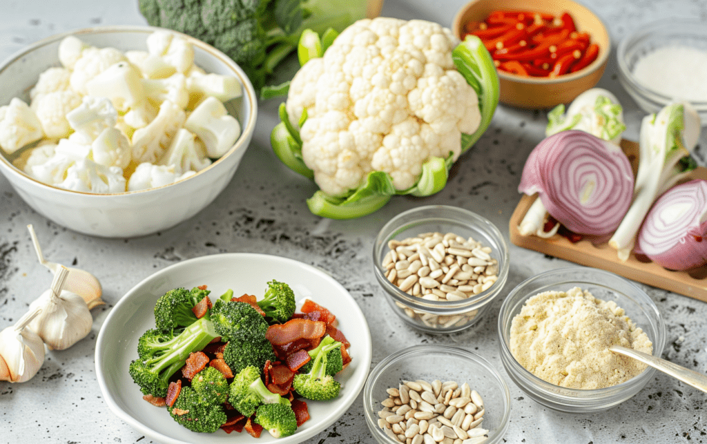 Broccoli-Cauliflower Crunch Salad Ingredients