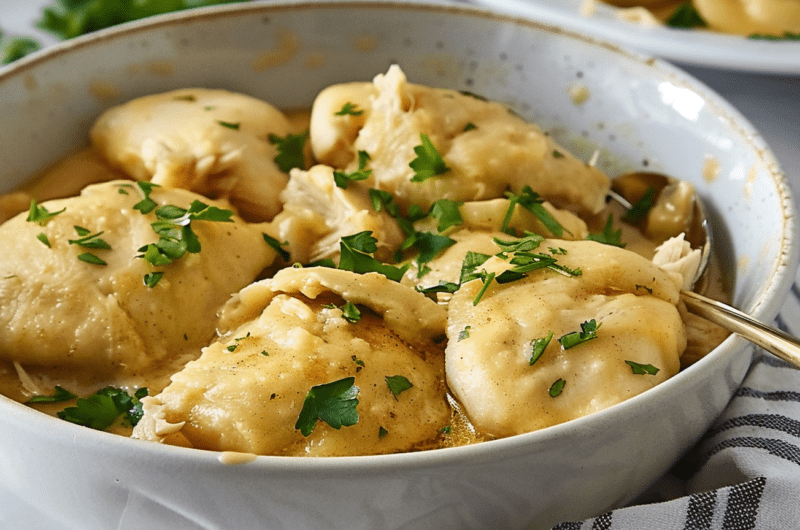 Easy Slow Cooker Chicken and Dumplings