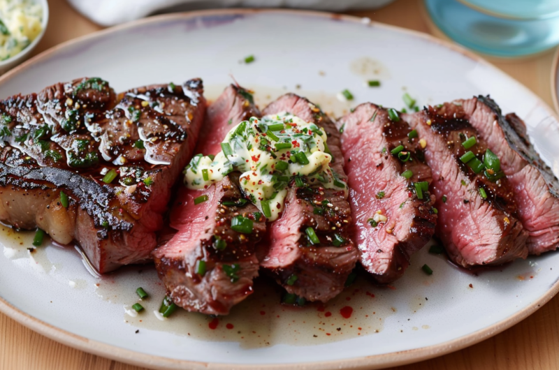 Air-Fried Sirloin Steak with Garlic-Herb Butter
