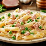 Creamy One-Pan Pasta with Ham and Peas_ done