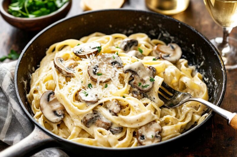 Creamy Mushroom Fettuccine 3 Creamy Mushroom Fettuccine