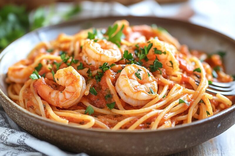 One-Pot Garlic Shrimp Pasta