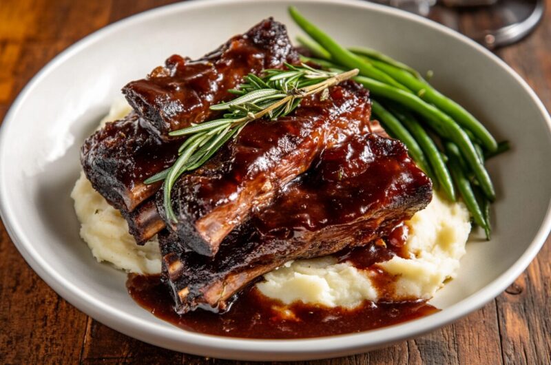 Quick Red Wine Braised Ribs