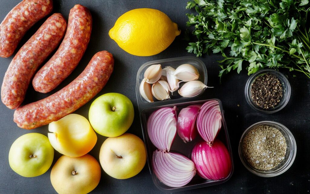 Sausage Apple Sheet Pan Roast 2 Sausage Apple Sheet Pan Roast_ raw