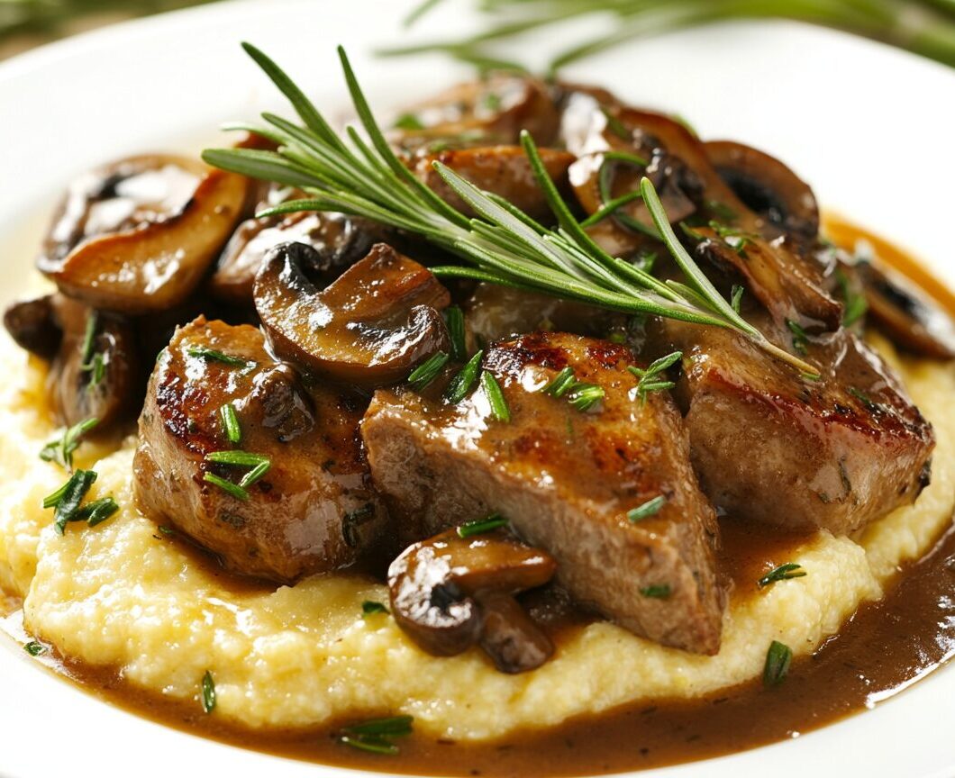 Herb-Braised Pork with Mushrooms