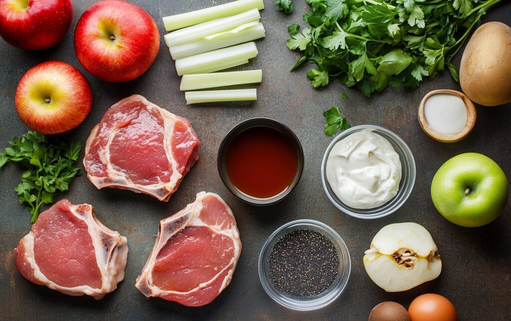 Savory Pork Chops with Apple Slaw_ raw