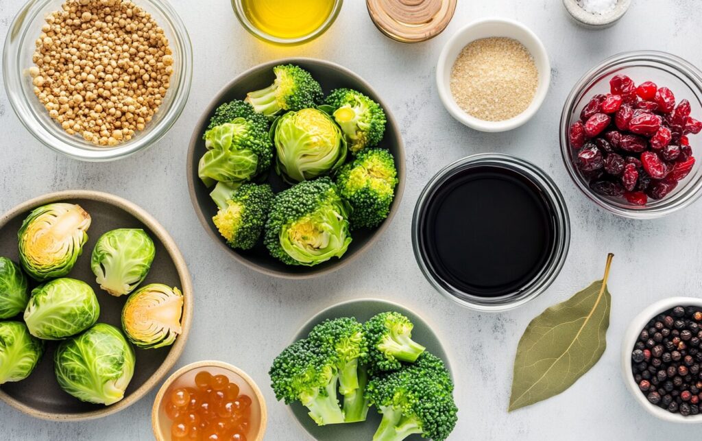 Crispy Roasted Brussels and Broccoli with Cranberry Glaze_ raw