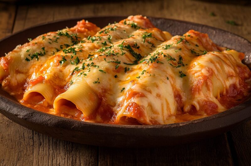 Cheesy Baked Pasta Rolls