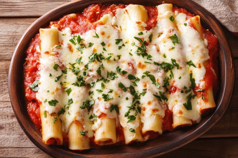 Chicken-filled Manicotti Bake