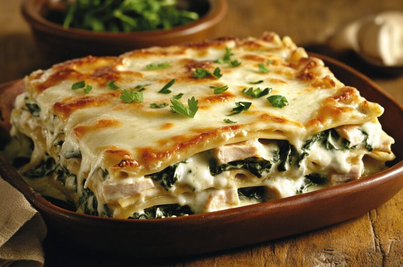 Creamy Chicken Spinach Lasagna