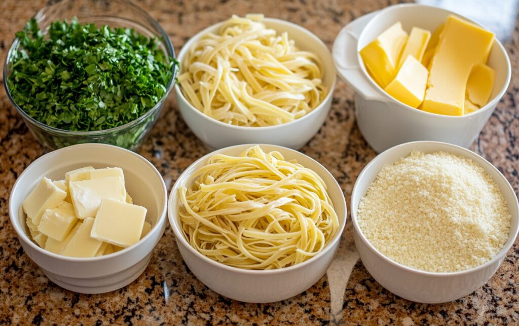Creamy Garlic Parmesan Pasta raw