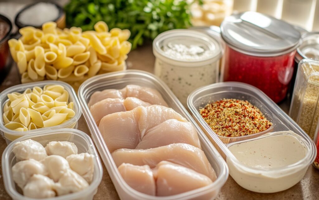 Slow Cooker Cheesy Garlic Chicken Pasta_raw