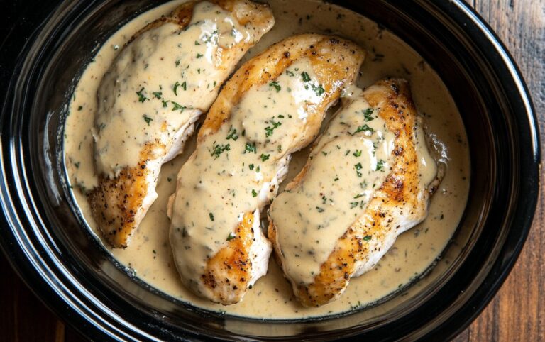 Slow Cooker Cheesy Garlic Chicken Pasta_post1