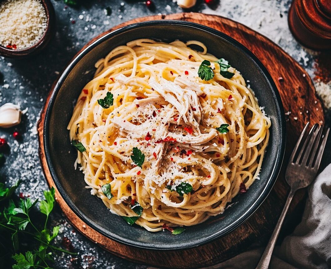 Slow Cooker Cheesy Chicken Pasta