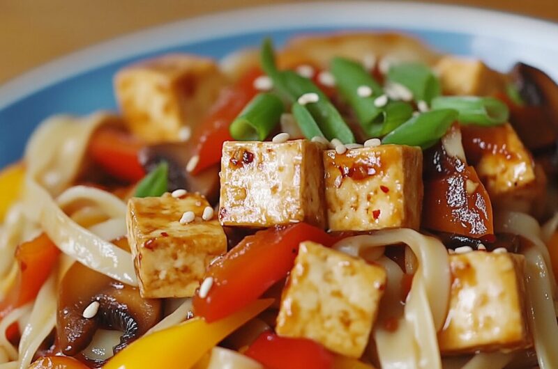 Vegetarian Flat Rice Noodle Stir-Fry