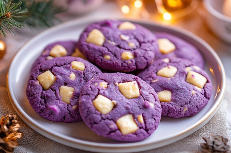 Ube White Chocolate Chip Cookies