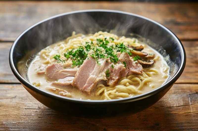 Spicy Pork Carbonara Ramen 3 Spicy Pork Carbonara Ramen