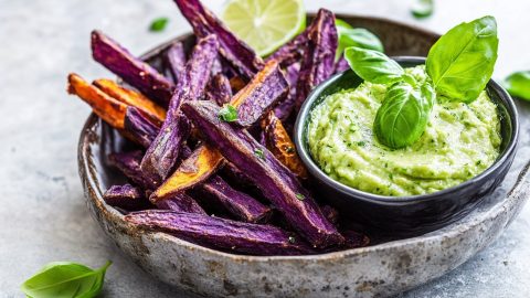 Purple Sweet Potato Fries with Avocado Dip_done1