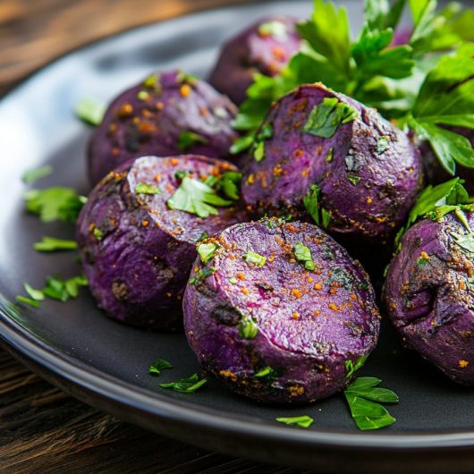Crispy Sweet Potato Bites 6 Herbed Purple Sweet Potato Roast done1