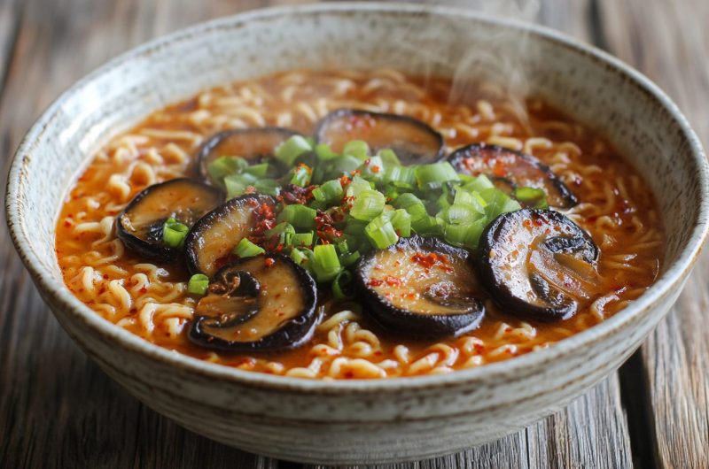 Portobello Mushroom Kimchi Ramen