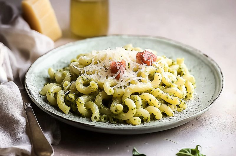 Creamy Pesto Cavatappi Pasta