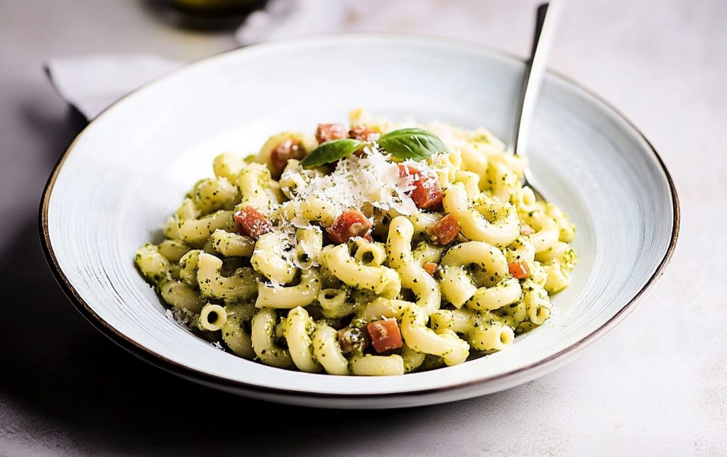 Creamy Pesto Cavatappi Pasta