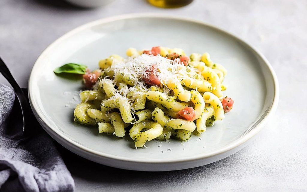 Creamy Pesto Cavatappi Pasta