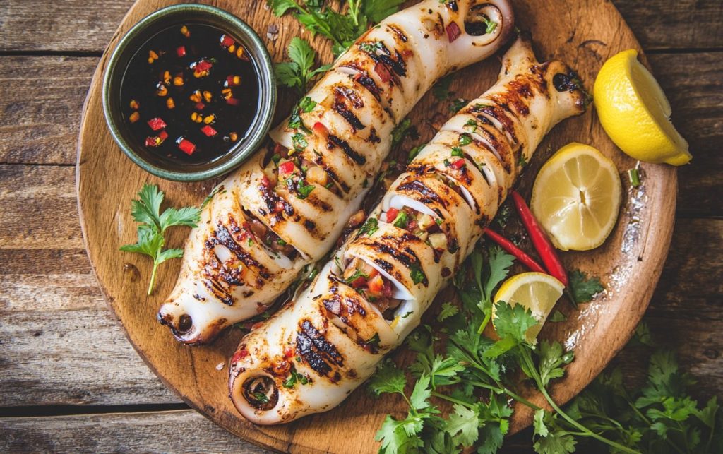 Stuffed Grilled Squid