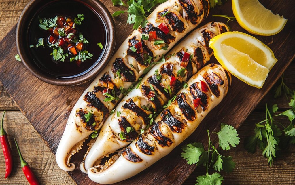 Stuffed Grilled Squid