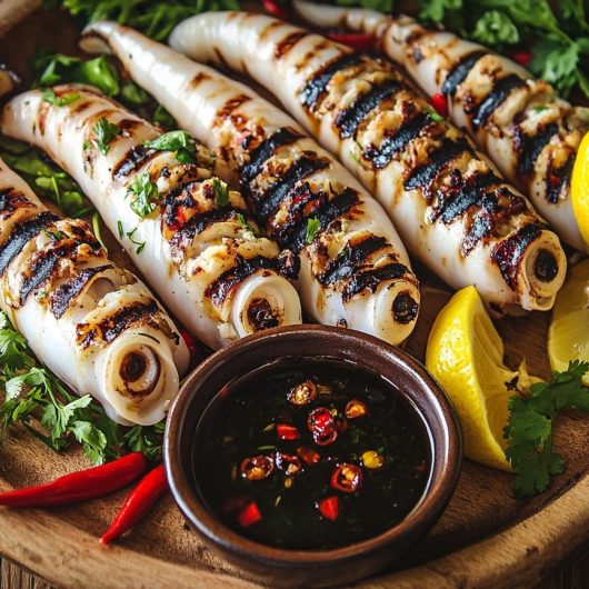 Stuffed Grilled Squid