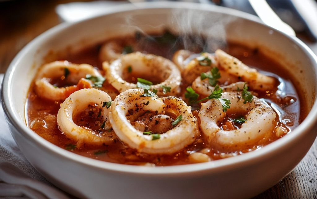 Squid in Tangy Tomato Broth