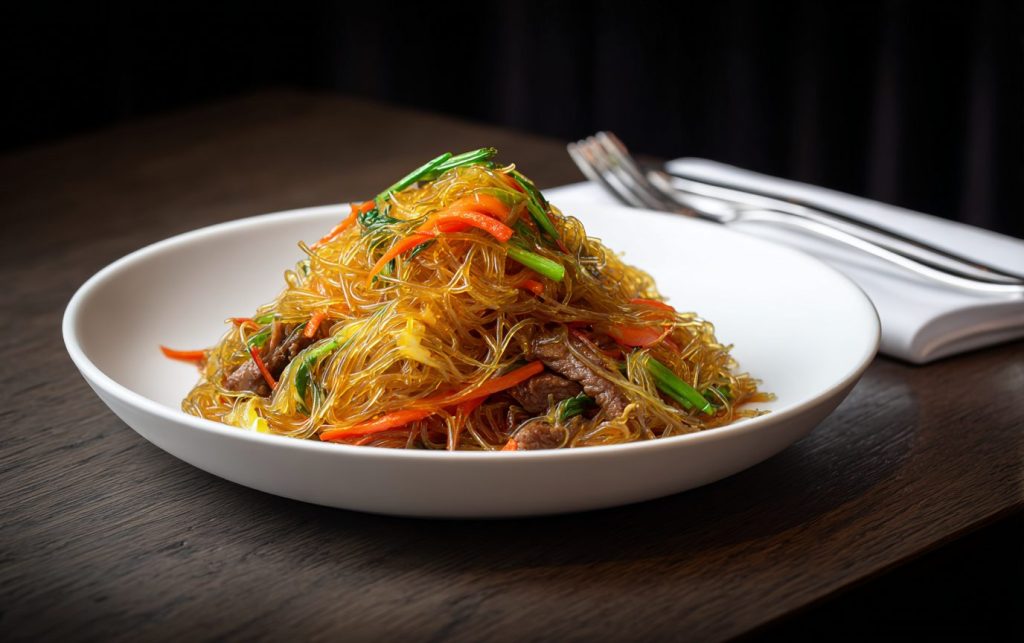 Beef and Vegetable Glass Noodle Stir-Fry