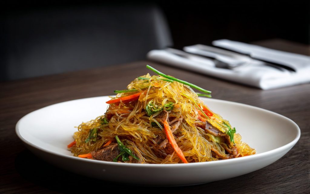 Beef and Vegetable Glass Noodle Stir-Fry