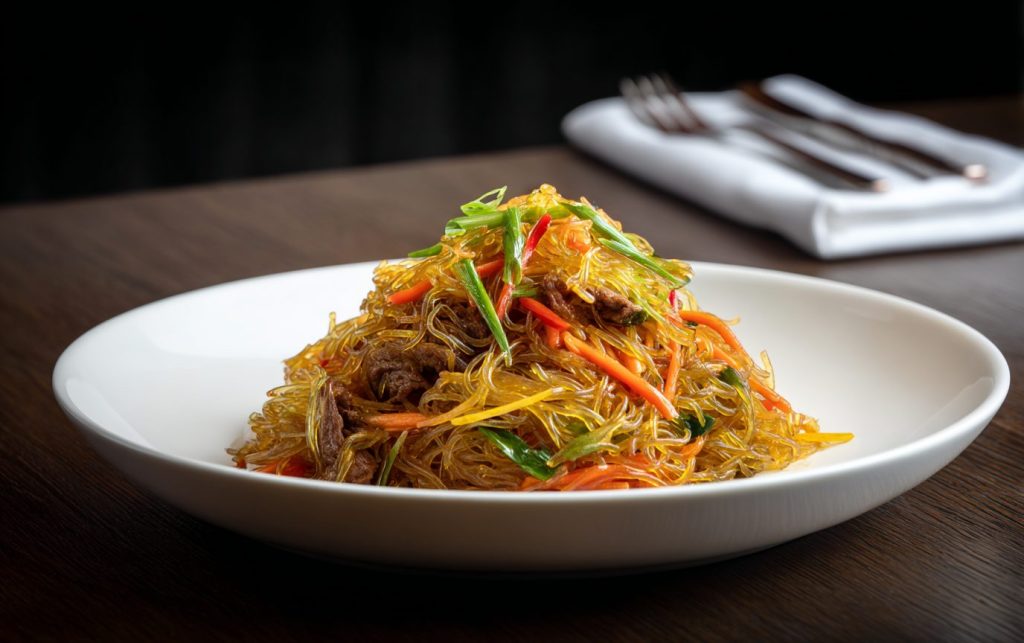 Beef and Vegetable Glass Noodle Stir-Fry