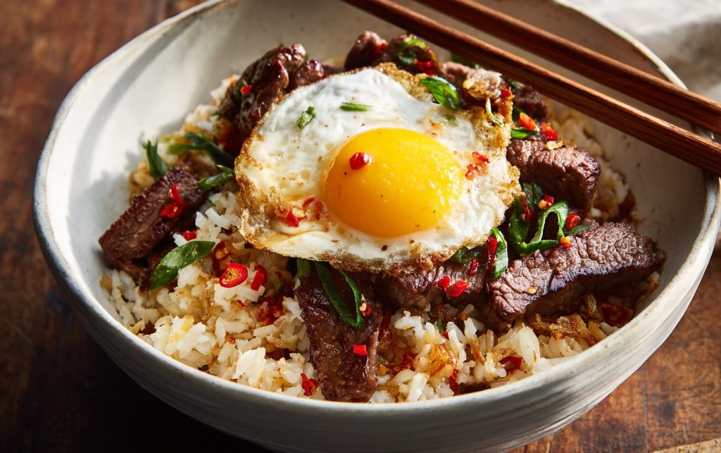 Beef Garlic Rice Bowl