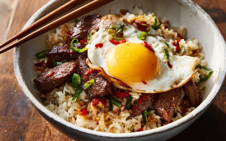 Beef Garlic Rice Bowl