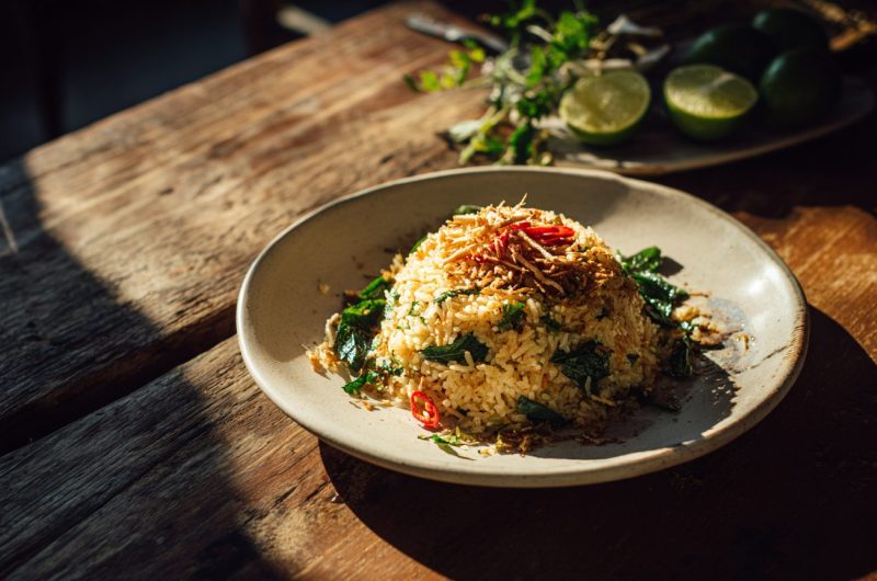 Taro Leaf Coconut Rice (Laing)