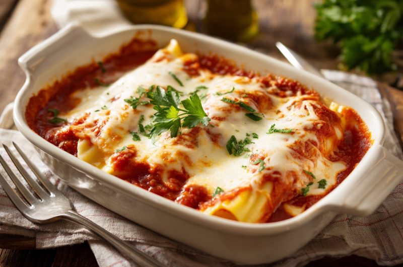 Cheesy Baked Manicotti