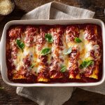 Cheesy Beef Manicotti